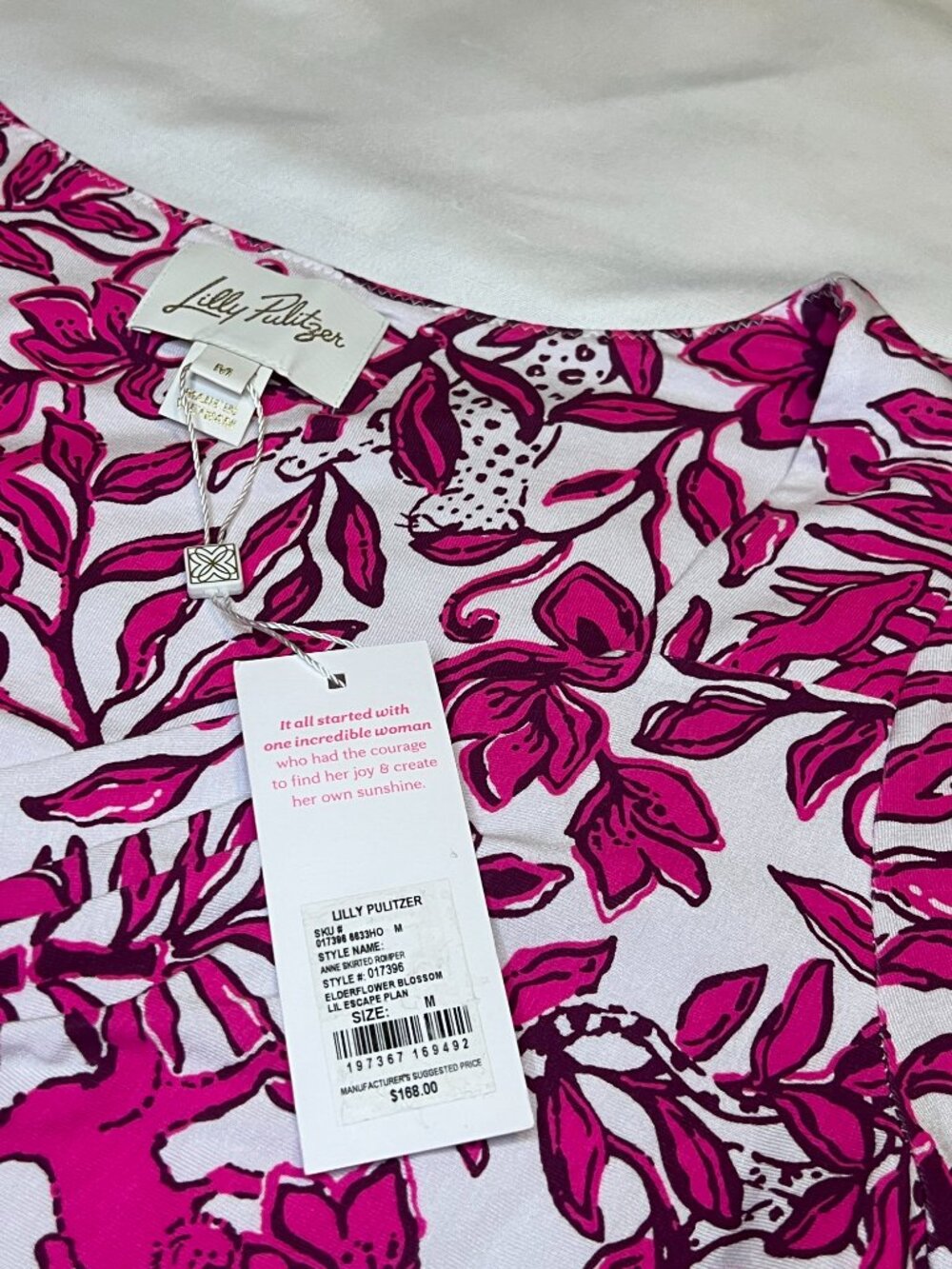 NWT Lilly Pulitzer Anne Skirted Romper In Elder Blossom Size Medium Floral - Picture 3 of 14